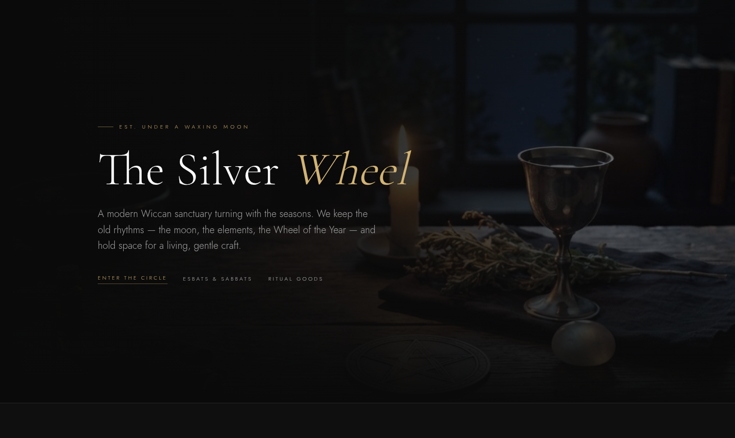 Website design concept for Gothic Fashion House