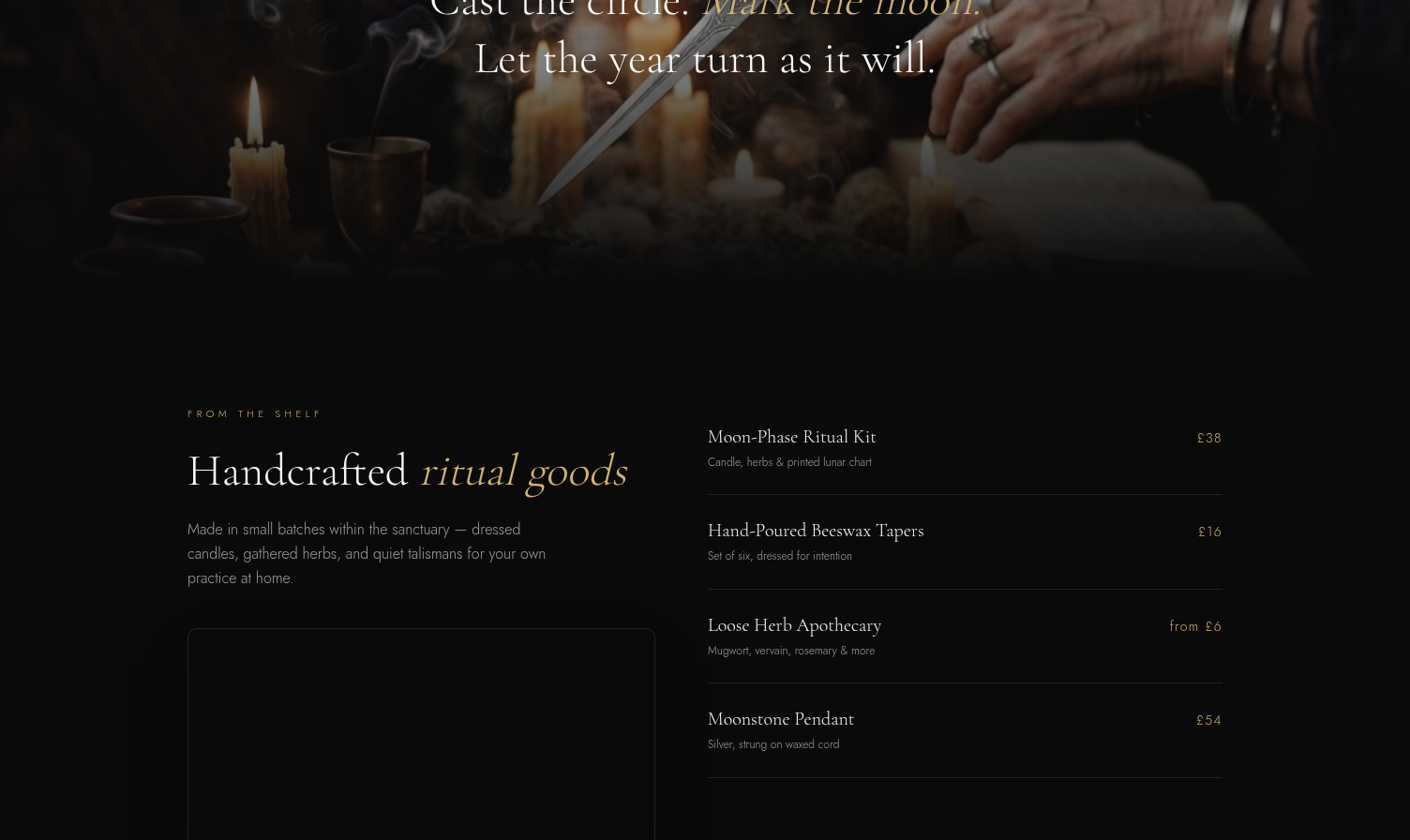 Website design concept for Pagan & Folk Shop