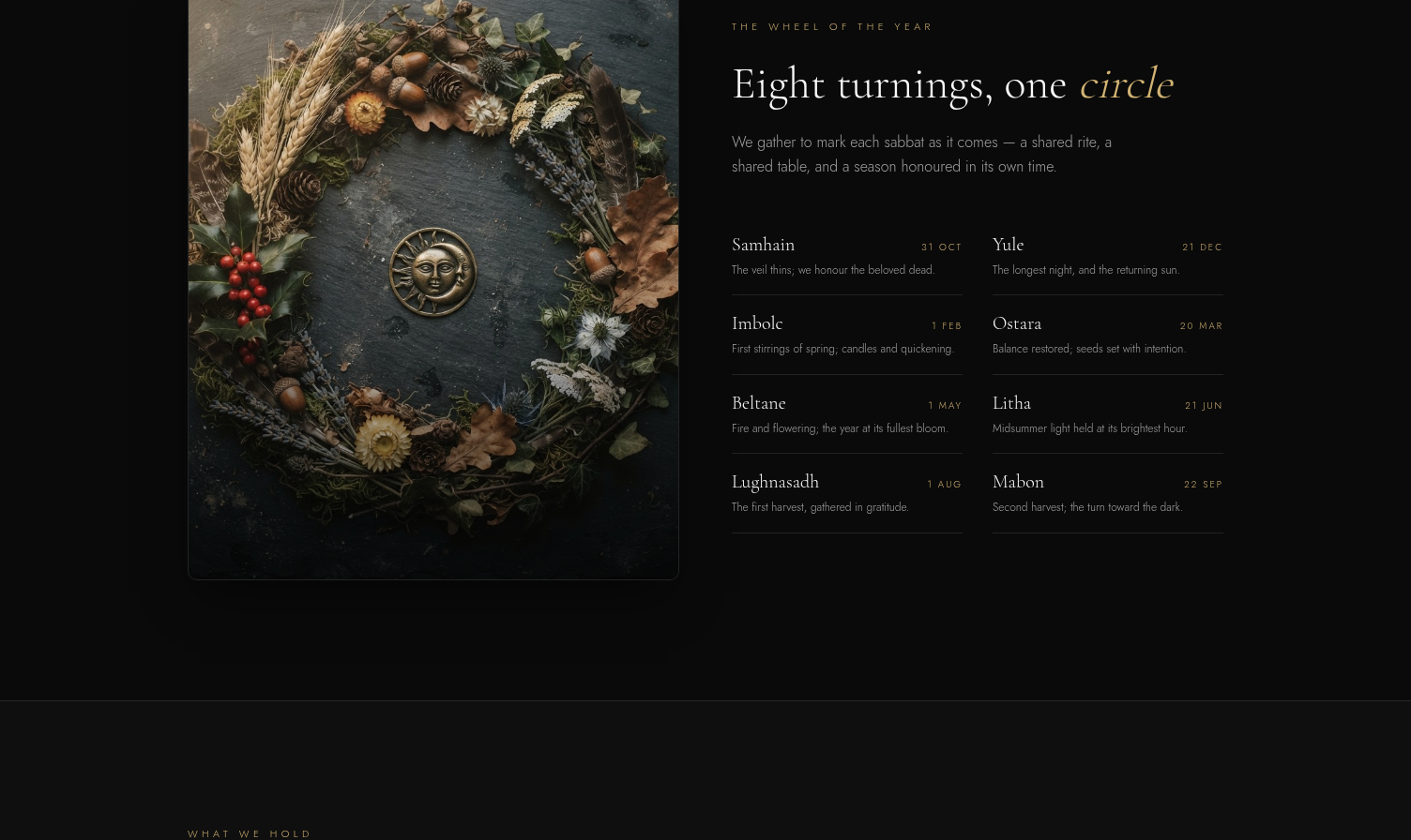 Website design concept for Tarot Reader
