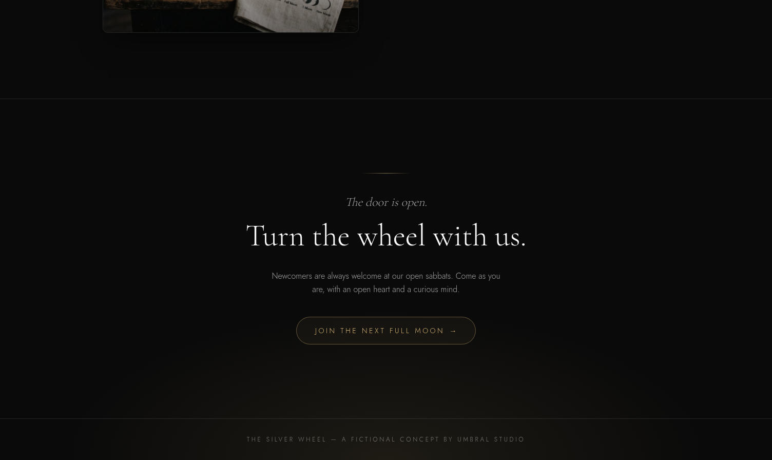 Website design concept for Witchcraft Practitioner