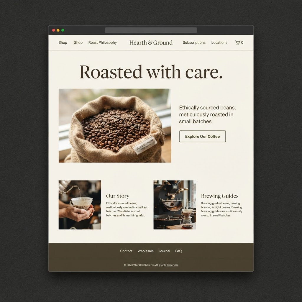 Webdesign für Rúa Coffee Roasters